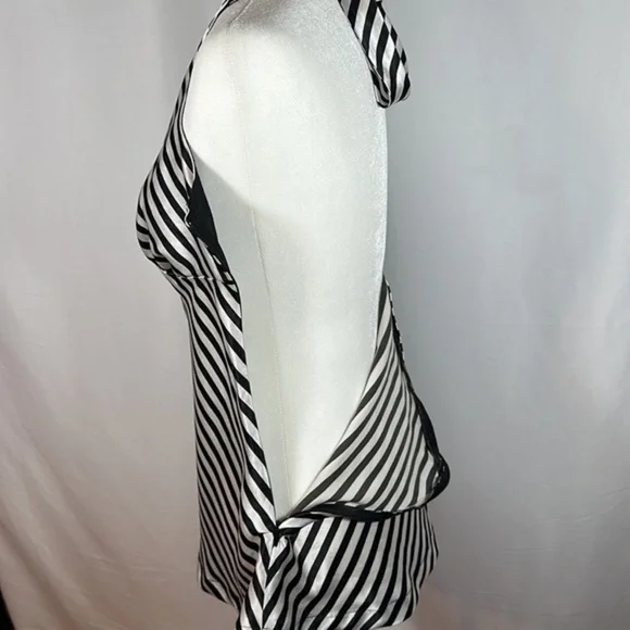 H&M Black & White Striped Satin Halter Top - Picture 5 of 7